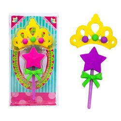 ERASER Fairy's magic wand with a crown, set of 2, 2 designs assorted