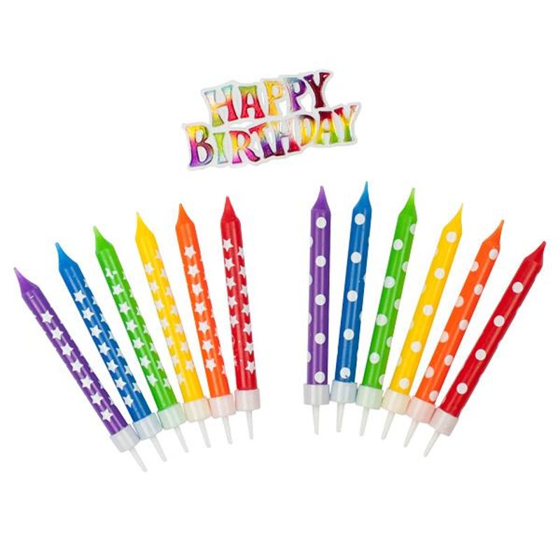 HAPPY BIRTHDAY Geburtstagskerzen Trendhaus Kerze Geburtstag Deko-Set Kerzen 
